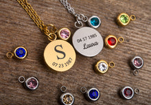 Įkelti vaizdą į galerijos rodinį, Pakabukas su Jūsų mėnuliu, kristalu ir graviūra ☽