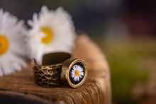 Įkelti vaizdą į galerijos rodinį, Reguliuojamo dydžio žiedas "Ramunė"