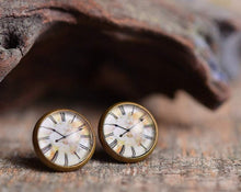 Įkelti vaizdą į galerijos rodinį, Auskarai vinukai "Laikrodis"